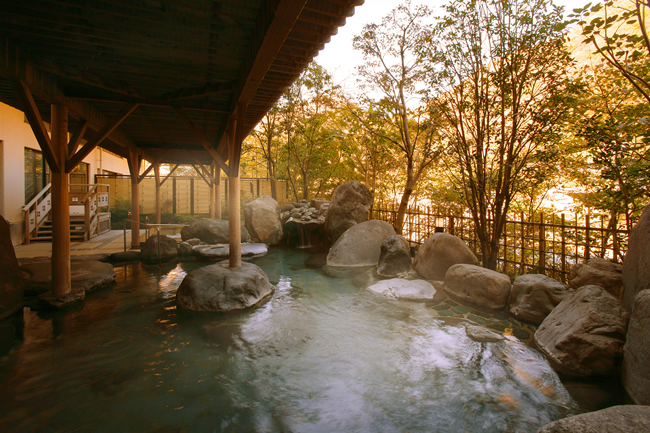 川治温泉 宿屋伝七　露天風呂